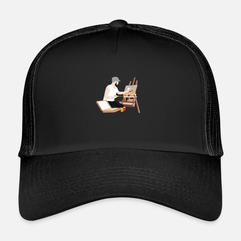 Painter Draw Painting Paint Picture Trucker Cap