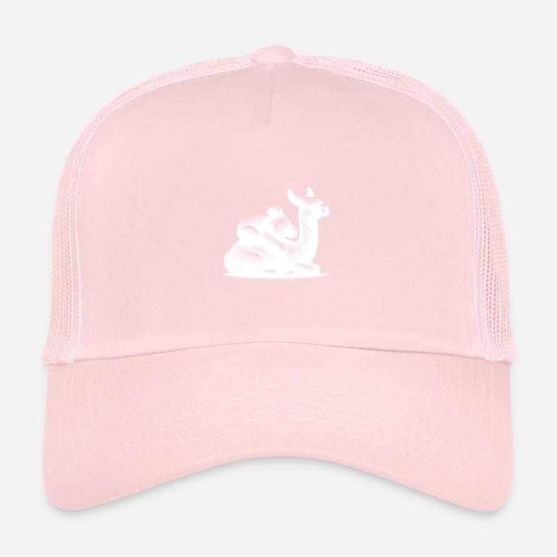 Lama mignon avec un koala endormi Casquette trucker 