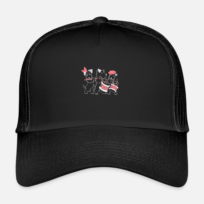 Hunde Musik Trommeln Flöte Süß - Trucker Cap - Schwarz/Schwarz