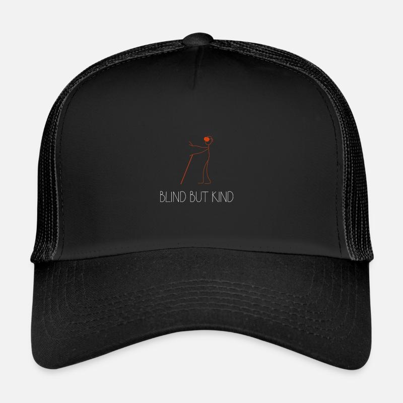 Blinder Blind Sehbehindert Witzig Geschenk - Trucker Cap - Schwarz/Schwarz