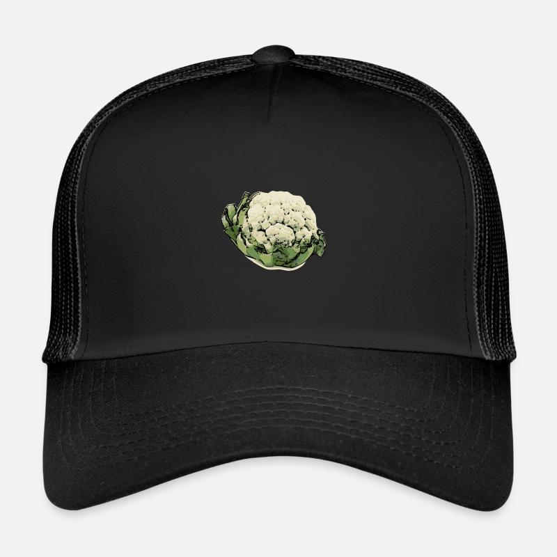 Blumenkohl Pop-Art - Trucker Cap - Schwarz/Schwarz