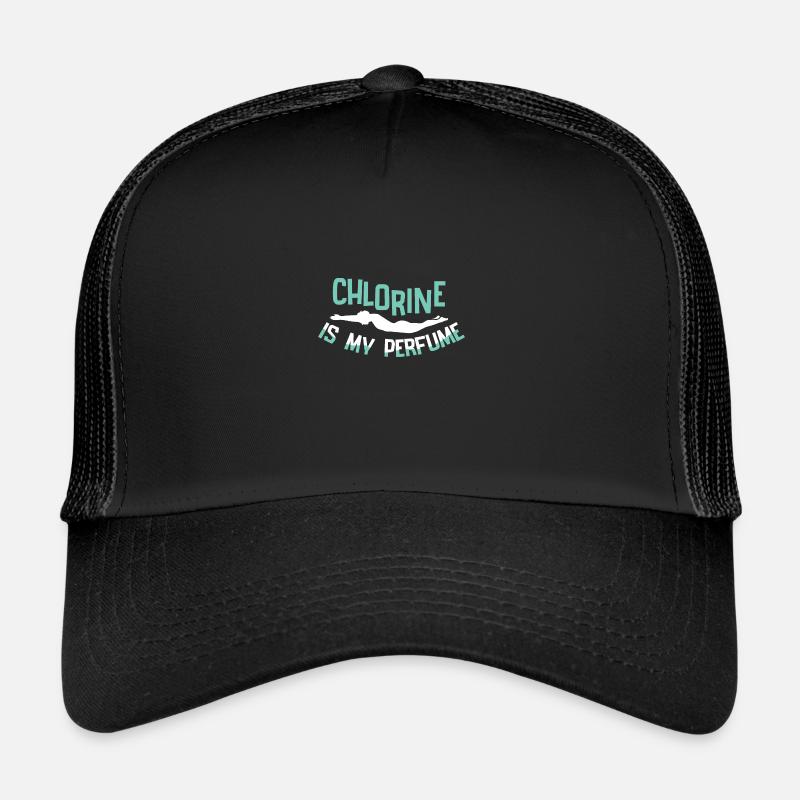 Schwimmer Schwimmen 50 Meter Bahn Brustschwimmen - Trucker Cap - Schwarz/Schwarz