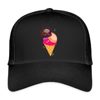 Cornet de glace cornet de glace doux - Casquette trucker  - noir/noir - Devant
