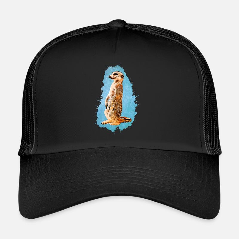 Suricate - Bleu - Casquette trucker  - noir/noir