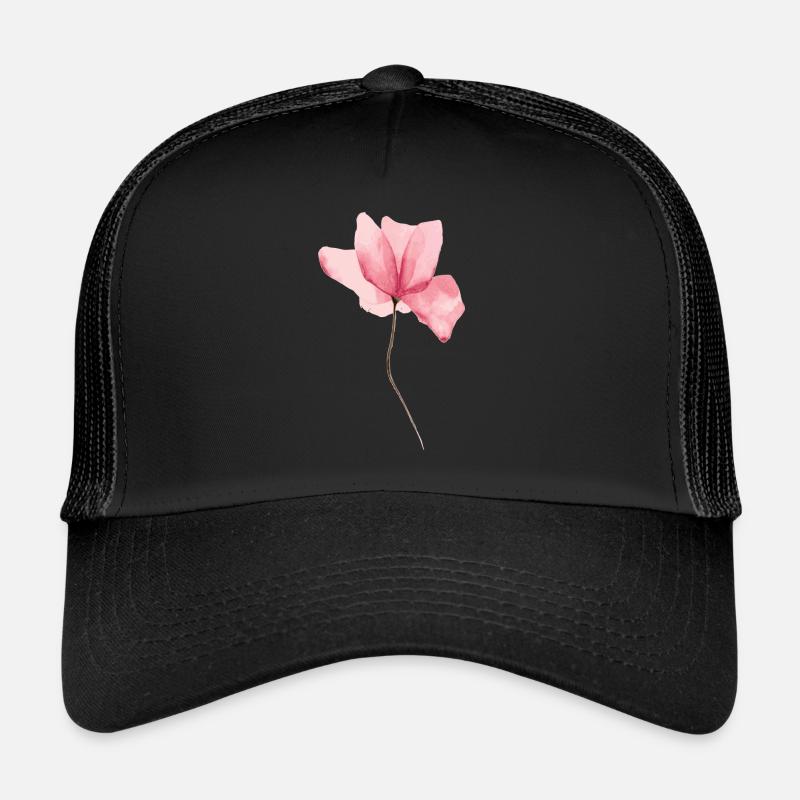 Pink painted flower Trucker Cap