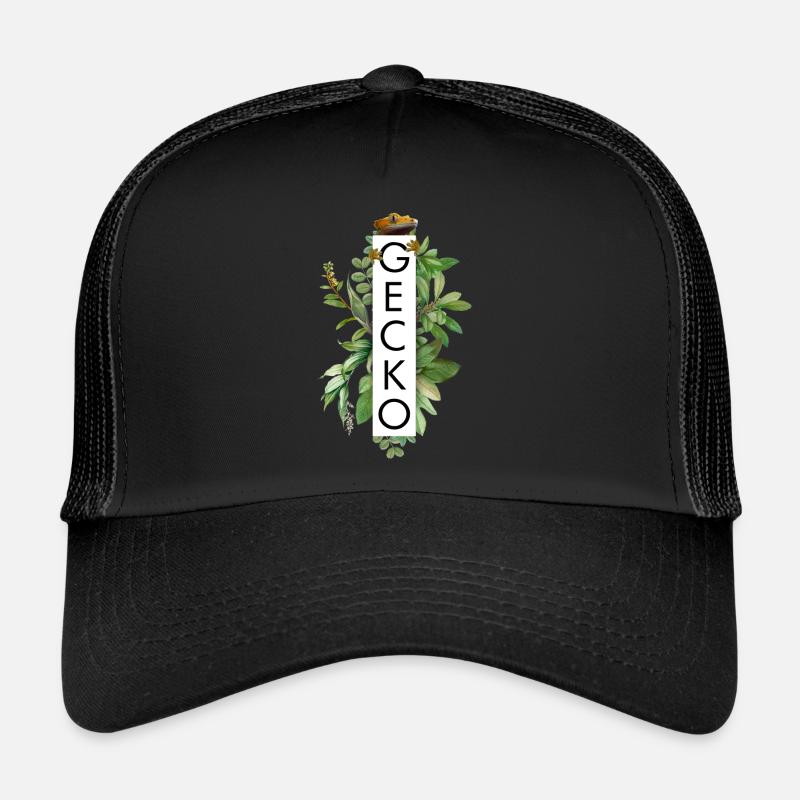 Crested Gecko Floral Tropical Pattern Lizard Owner Trucker Cap