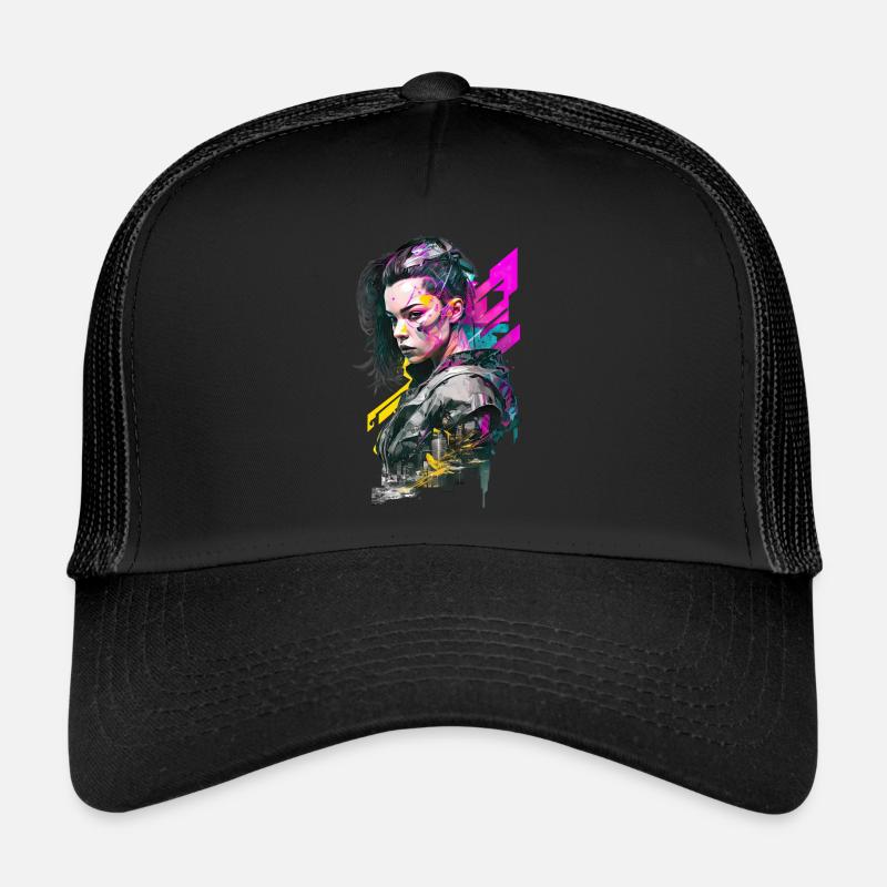 No105 - Trucker Cap - Schwarz/Schwarz