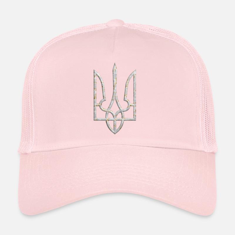 Ukraine Coat of Arms Gyrfalcon Trident Trident Marble 2 Trucker Cap