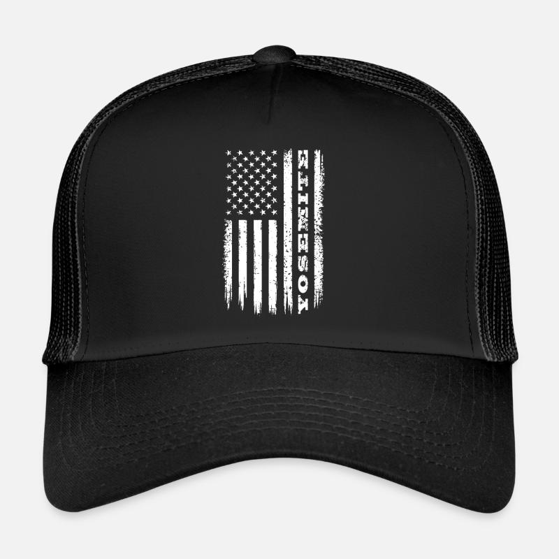 Drapeau des États-Unis Cadeau du parc national de Yosemite Casquette trucker 