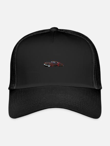 old american hot rod muscle car 230 - Trucker Cap - black/black - Front