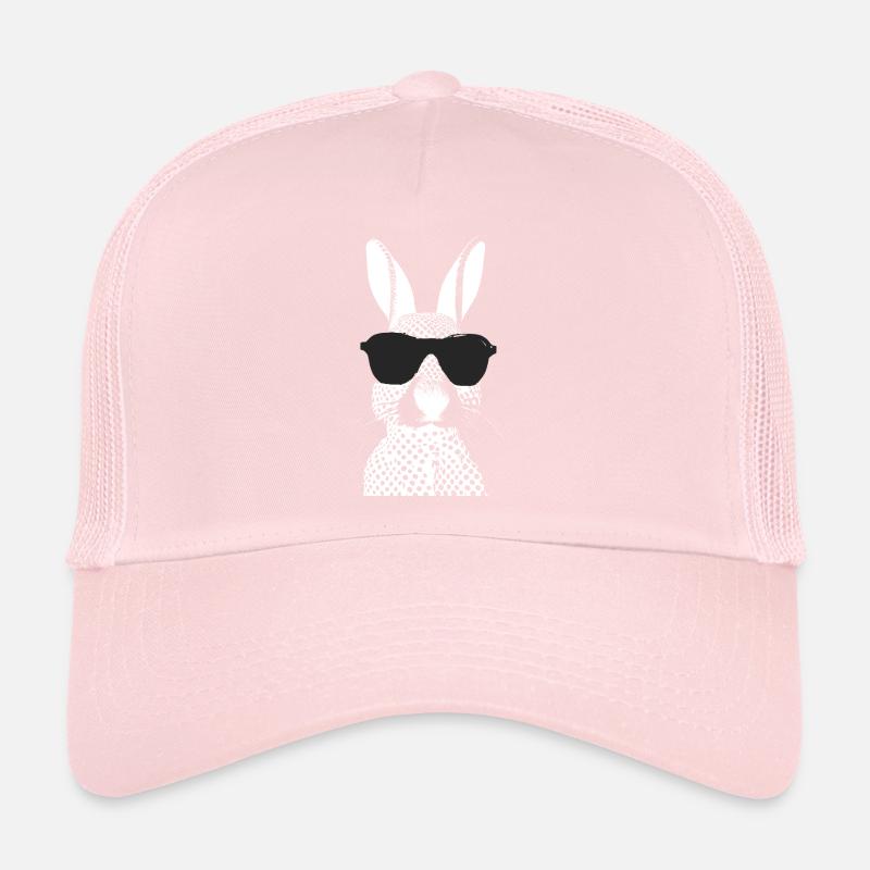 Mode Lapin noir et blanc à la mode avec lunettes Casquette trucker 