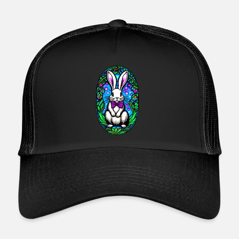 Lapin de Pâques Blanc coloré Casquette trucker 