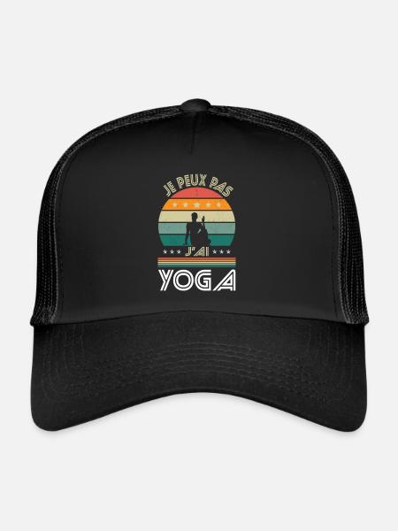 I Can't I Have Yoga - Gift Idea - Trucker Cap - black/black - Front