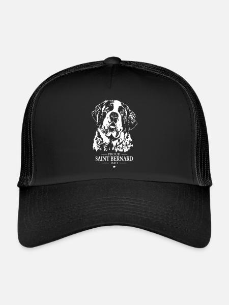 Saint Bernard Papa Chiens Chien Saint Bernard Wilsigns - Casquette trucker  - noir/noir - Devant