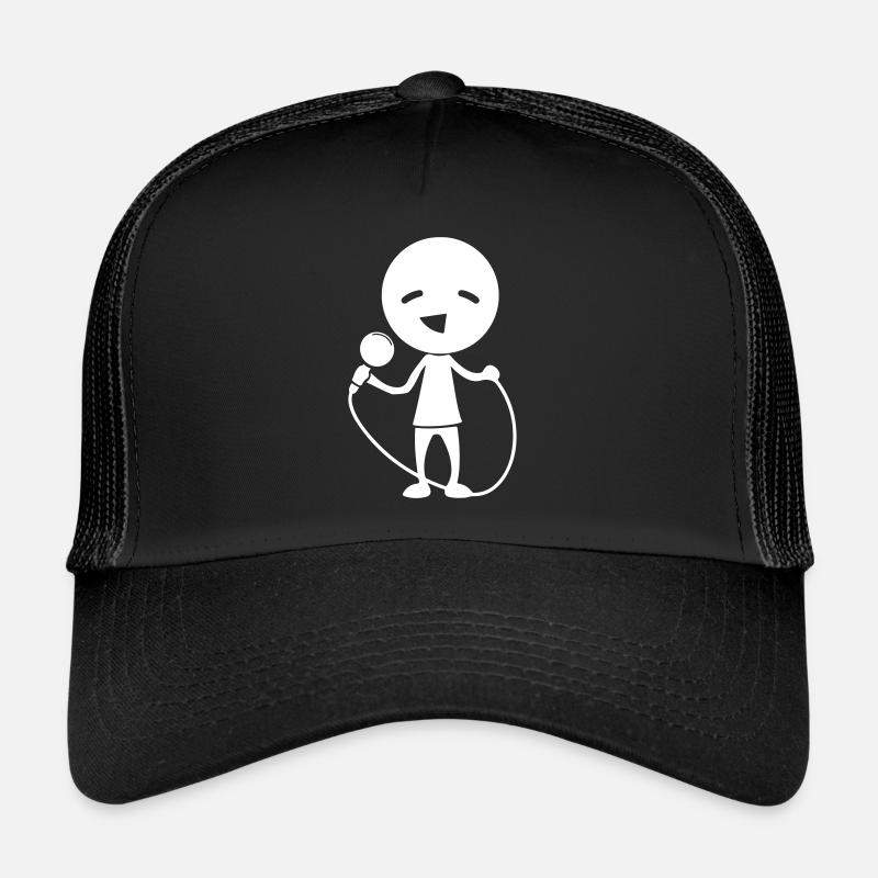 Chanteur avec micro Casquette trucker 