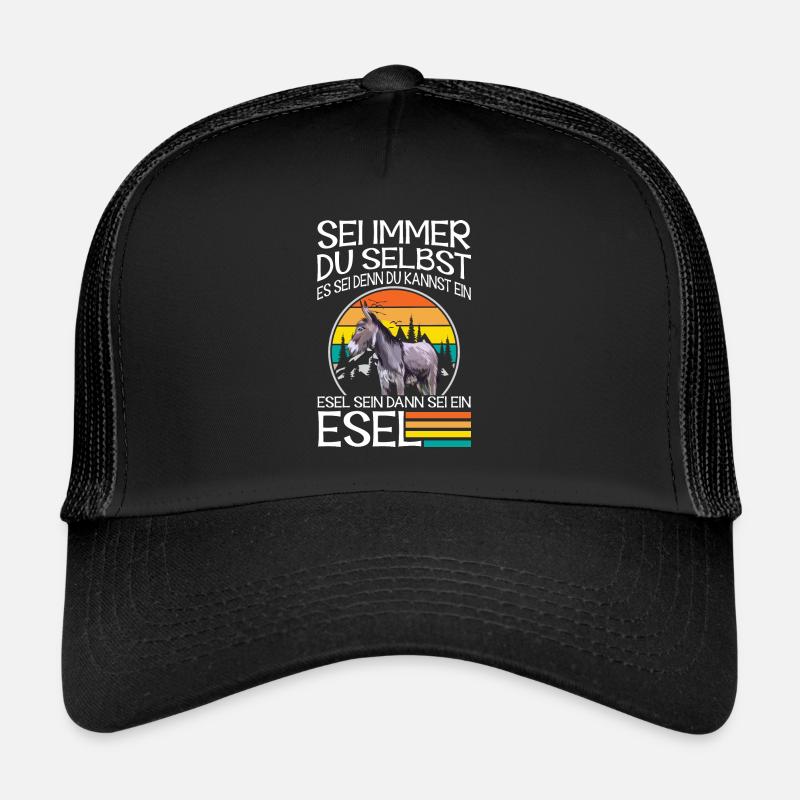 Sei ein Esel Bauernhof - Trucker Cap - Schwarz/Schwarz