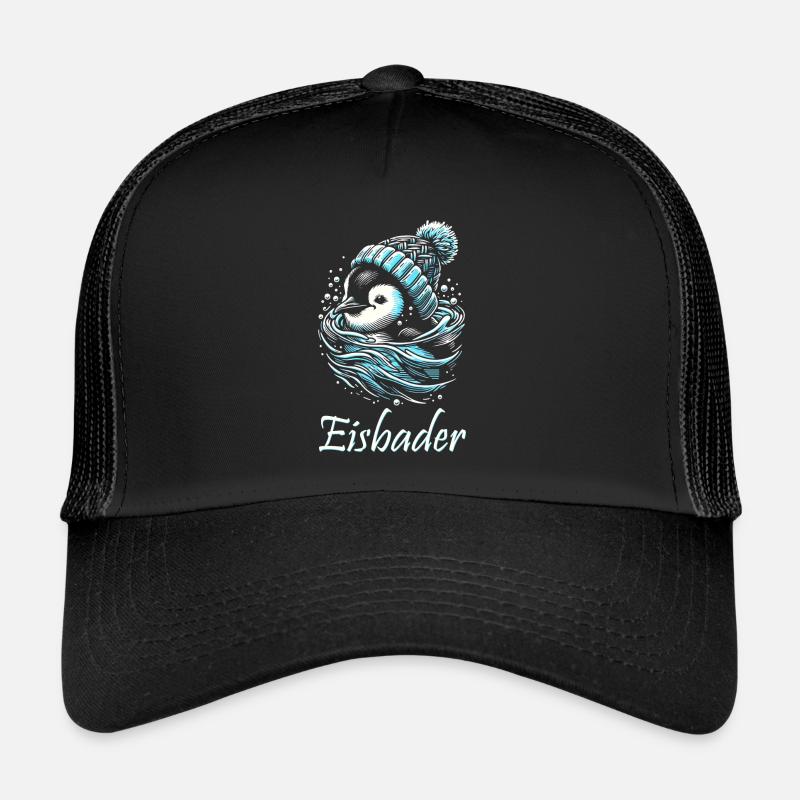 Eisbader Pinguin - Trucker Cap - Schwarz/Schwarz
