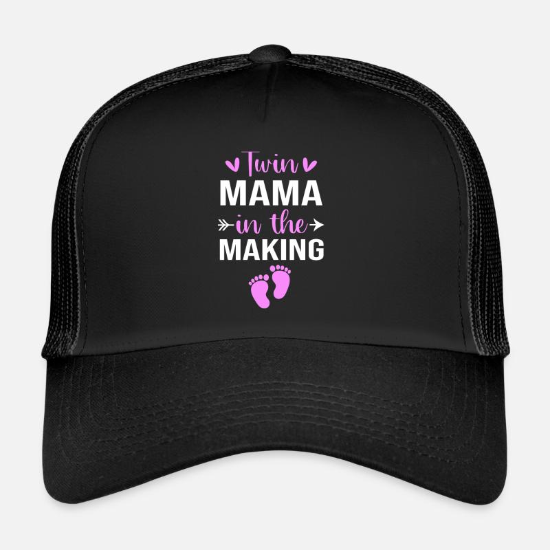 Zwilling Mutter Zwillinge Mama Geschenk - Trucker Cap - Schwarz/Schwarz