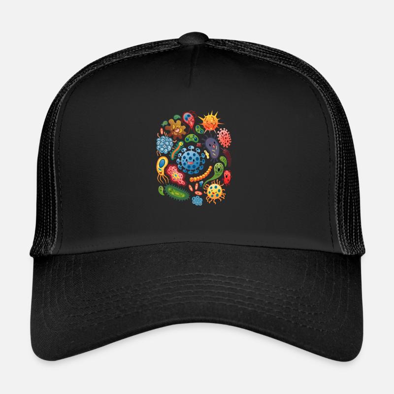 Virus Bactérie - Casquette trucker  - noir/noir