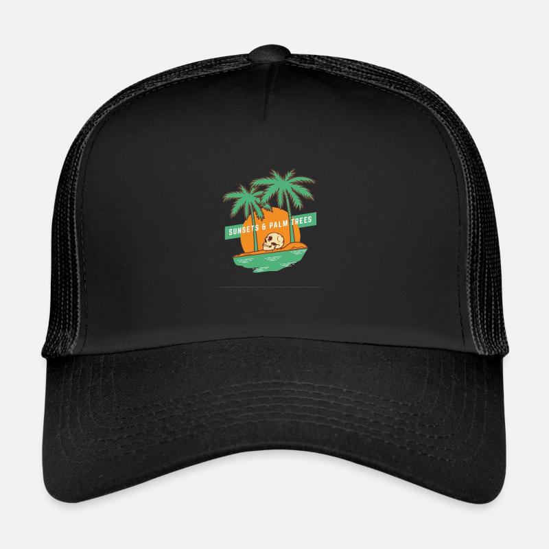 Sunsets & Palm trees - Trucker Cap - Schwarz/Schwarz