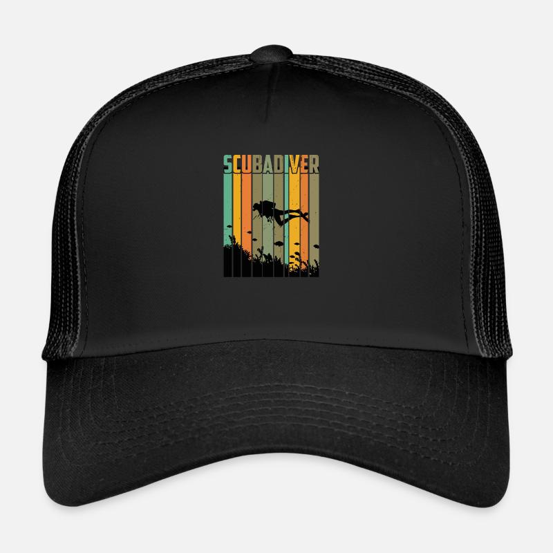 Plongée rétro plongeur plongeur marine plongée plongée Casquette trucker 