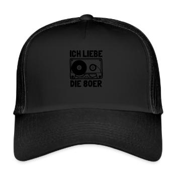 80 s - Casquette trucker  - noir/noir - Devant