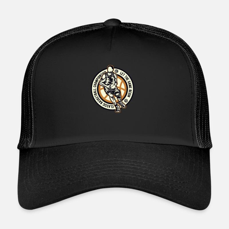 Basketball Afro - Trucker Cap - black/black