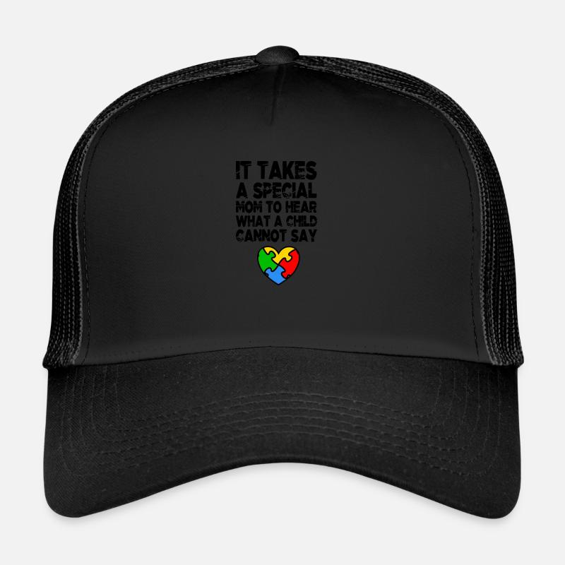 AUTISMUS SPECIAL MOM Autism Awareness Geschenk - Trucker Cap - Schwarz/Schwarz