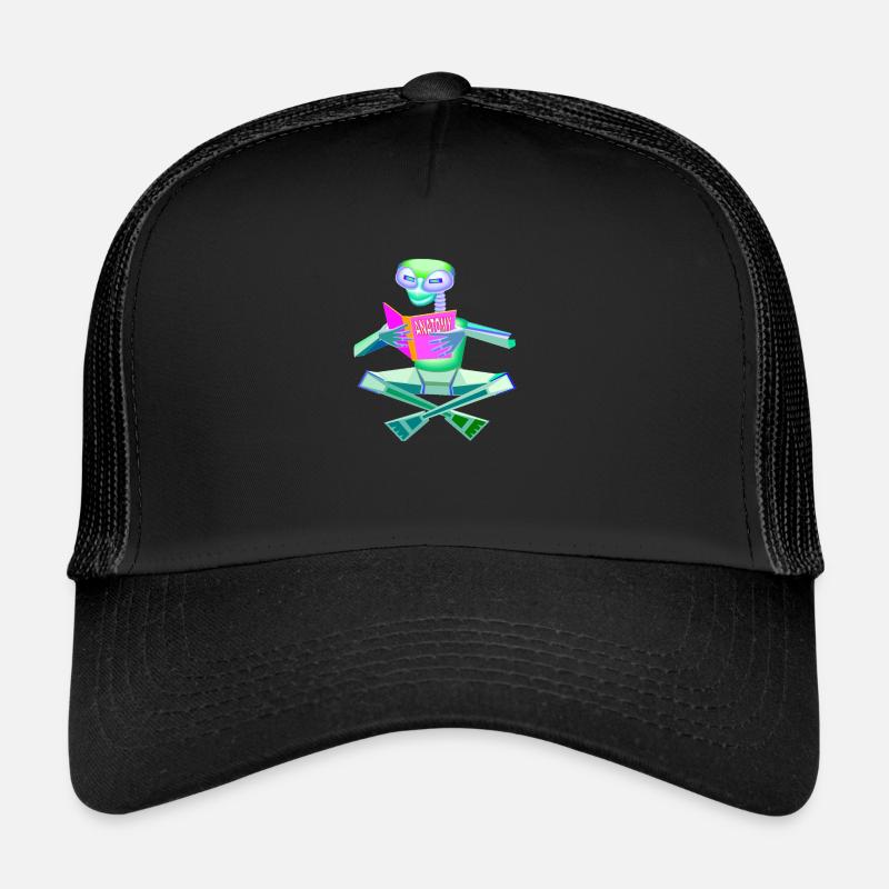 Robot Alien Studying Anatomy - 90s / Y2K / Future Trucker Cap
