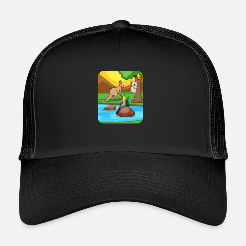 NYMPHENSITTICH Großsittich Geschenk - Trucker Cap - Schwarz/Schwarz