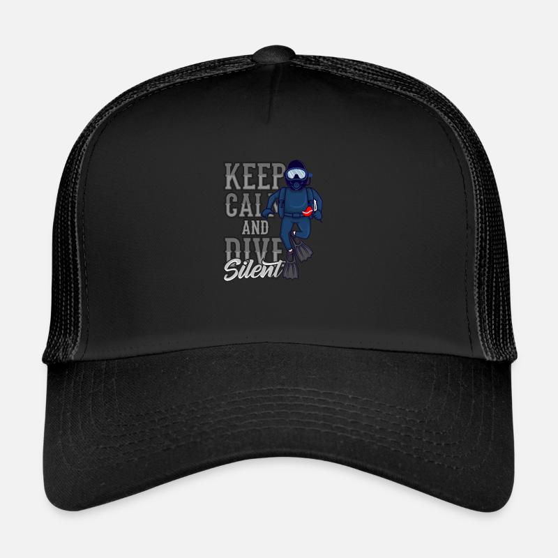 Keep Calm And Dive Silent Tec Diver Berufstaucher Trucker Cap