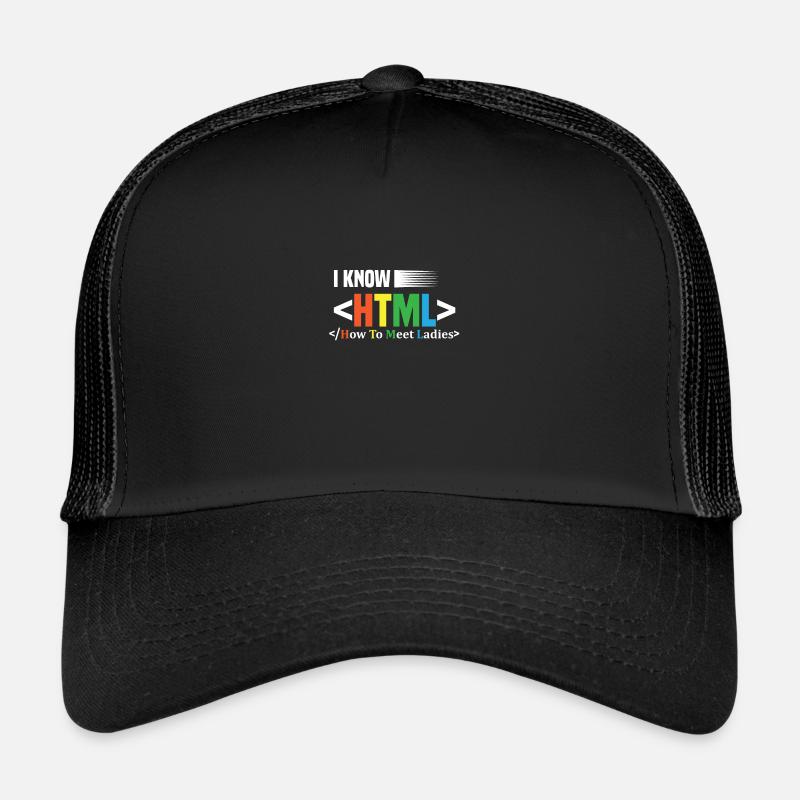 Code Codierung Coder Kodierung Informatiker - Trucker Cap - Schwarz/Schwarz
