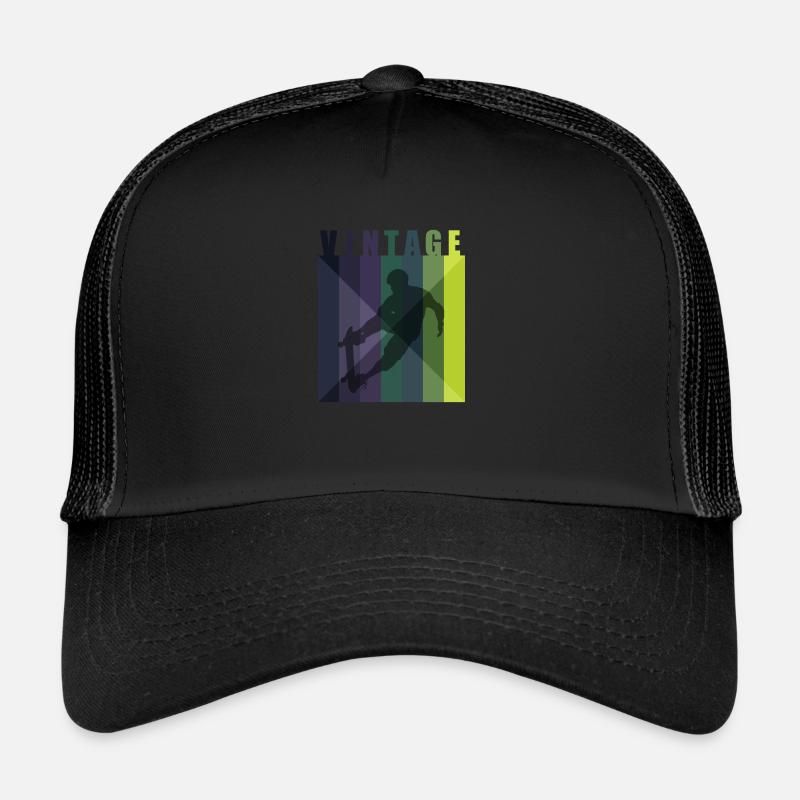 Skateboarder Vintage Skateboard Trick Trucker Cap