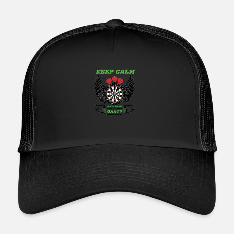 Fléchettes Fléchettes Dartboard Lancer Flèche - Casquette trucker  - noir/noir