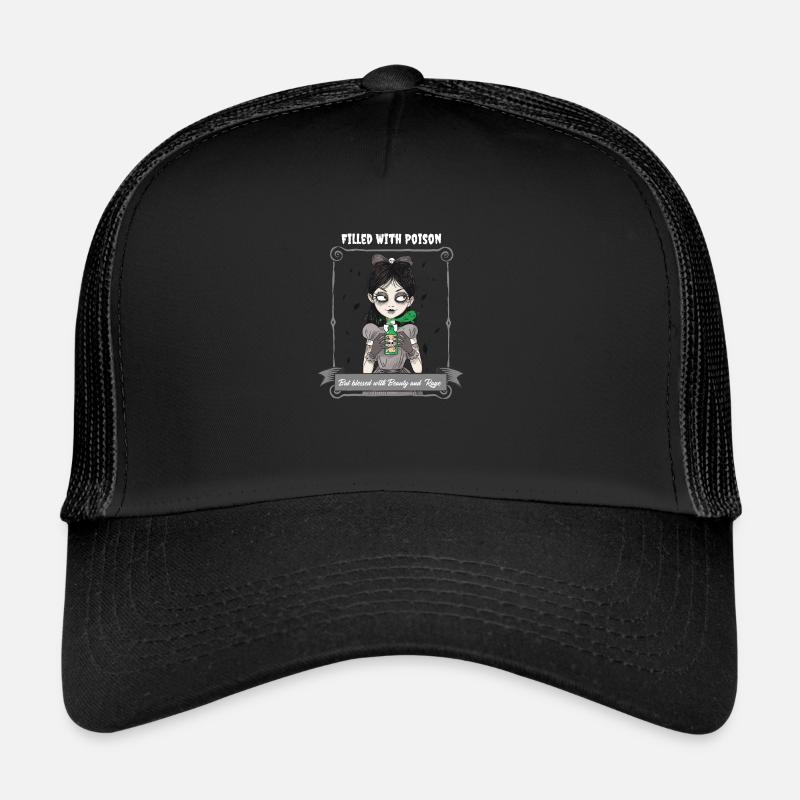 Gothic Lolita Mit Gift Gefüllt, Aber Gesegnet Mit Trucker Cap