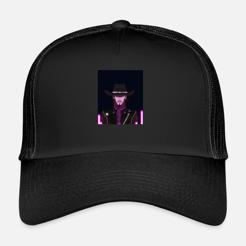 Goth Synthwave Outrun Goth Cowboy Trucker Cap
