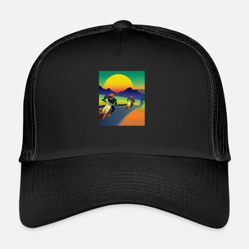 Vaporwave Esthétique Sunset Mountains Casquette trucker 