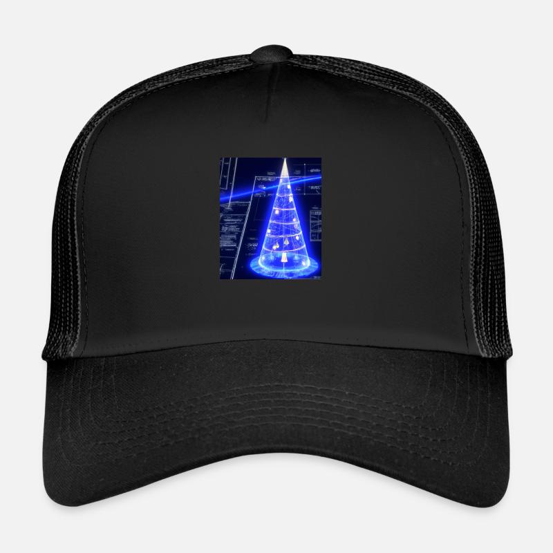 Christmas Christmas Tree Schematic Blueprint Trucker Cap