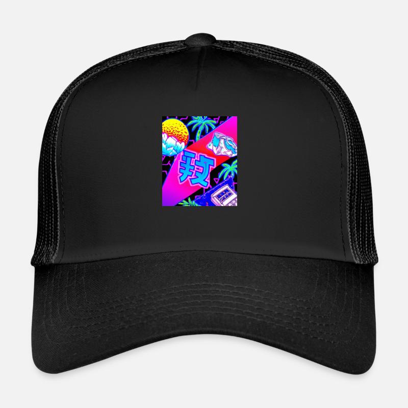 Synthwave Sun Hawaii Vaporwave Esthétique Casquette trucker 