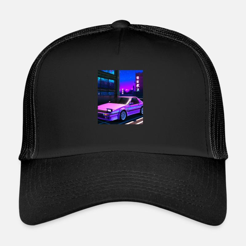 Vaporwave Esthétique Synthwave Car Casquette trucker 