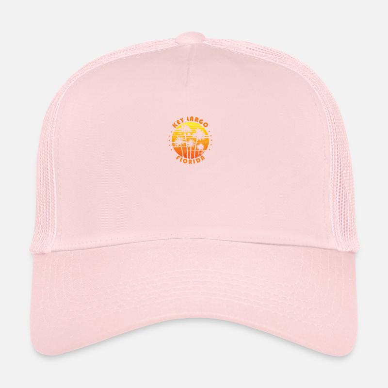 Retro Key Largo Florida Souvenir Vintage Palm Tree Trucker Cap