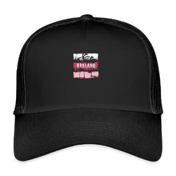Oakland California Vacation Souvenir Abstract - Trucker Cap - black/black - Front