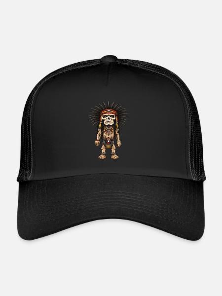 Indiens Apaches - Casquette trucker  - noir/noir - Devant