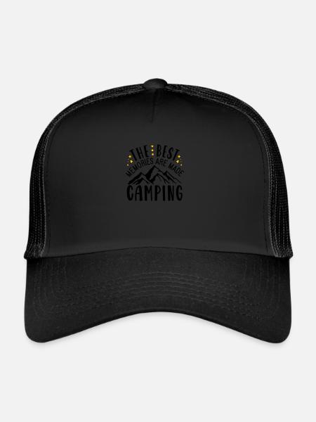 Les meilleurs souvenirs sont faits en camping - Casquette trucker  - noir/noir - Devant