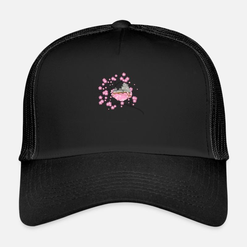 Cherry Blossomtemple Temple Design Sakura Trucker Cap