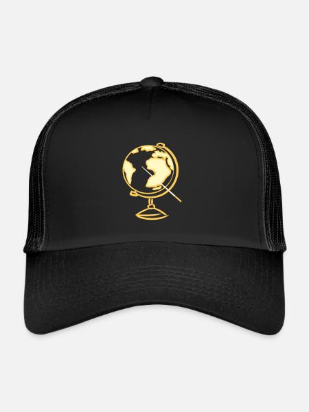 Globe. Geography. Teacher - Trucker Cap - black/black - Front