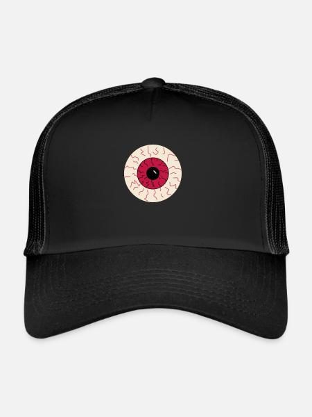 Halloween bloodshot eye - Trucker Cap - black/black - Front