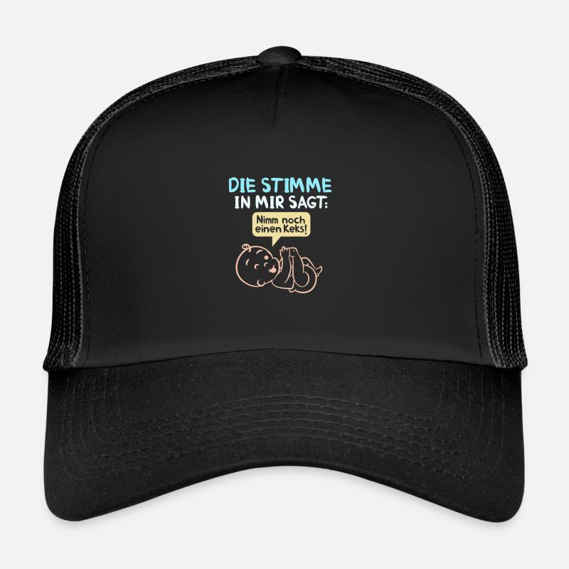 Schwangerschaft | Babybauch Geschenk - Trucker Cap - Schwarz/Schwarz