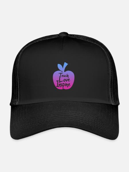 enseignant enseigner l’amour inspirer - Casquette trucker  - noir/noir - Devant