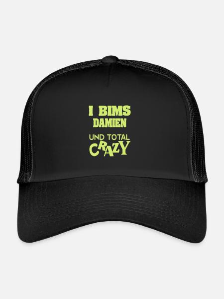 Prénom Damien - Casquette trucker  - noir/noir - Devant